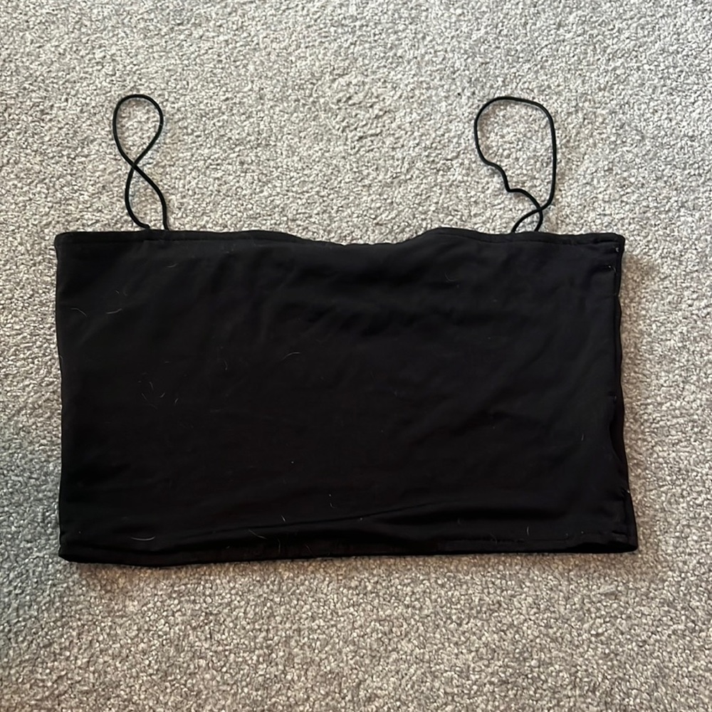 Plain black crop top